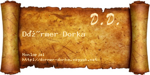 Dörmer Dorka névjegykártya